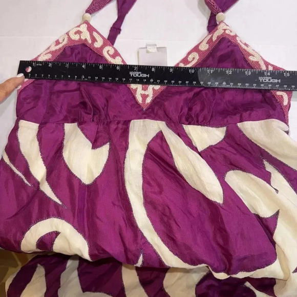 Yoana Baraschi Purple White Designer Luxury Formal Beaded Floor Length Gown Smal - Picture 10 of 15